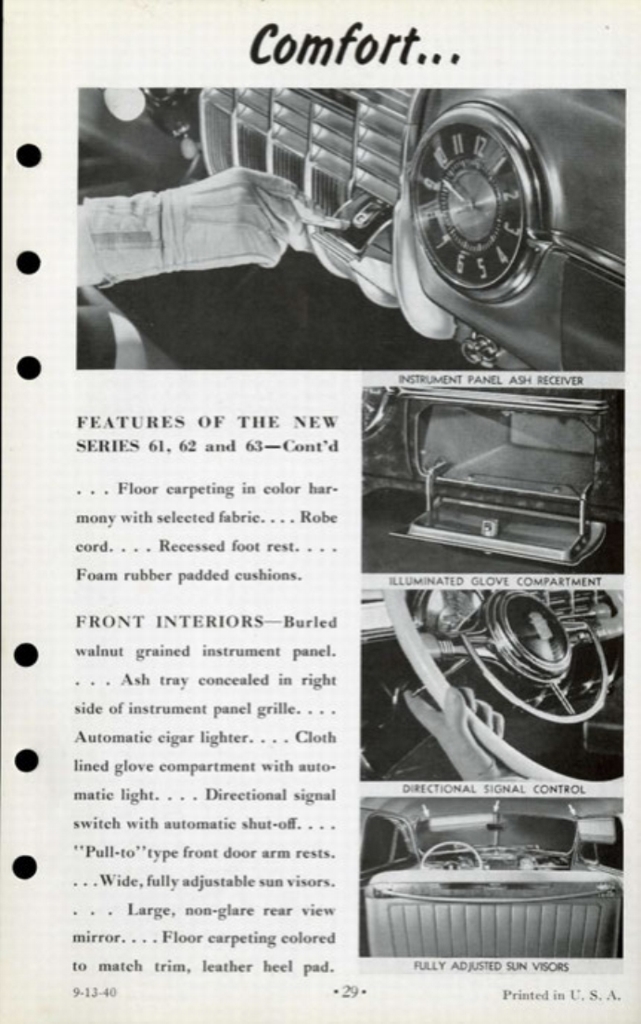 1941 Cadillac Salesmans Data Book Page 102